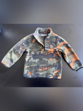 Timberland Kids Camouflage Fleece Pullover - Orange & Green